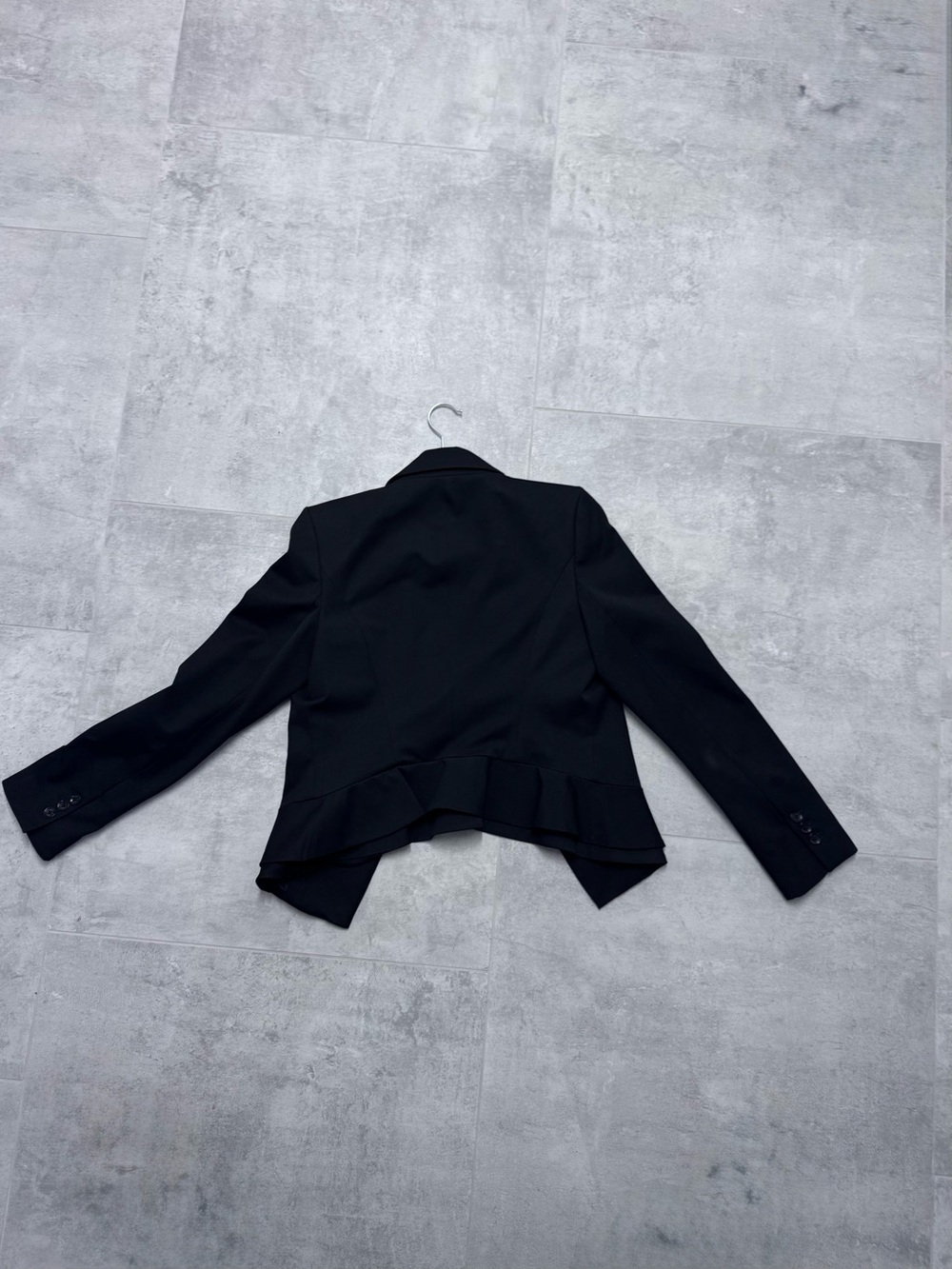 Express Black Ruffle-Hem Women's Blazer